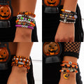 Simple Bat Crystal Bracelet Set Halloween Party Alloy Letter Bracelet
