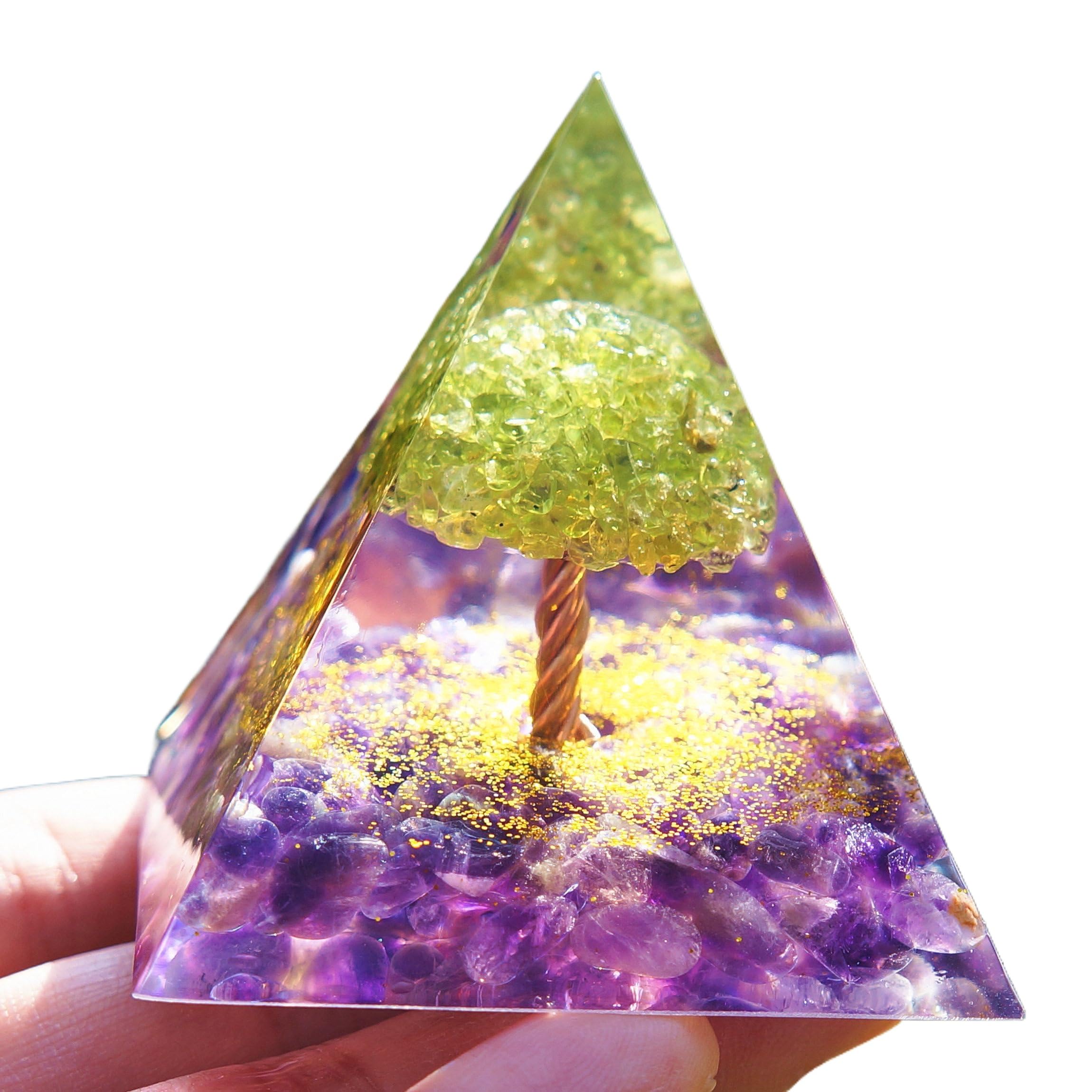 Orgone Pyramid Energy Generator - Purple Crystal Healing Gift