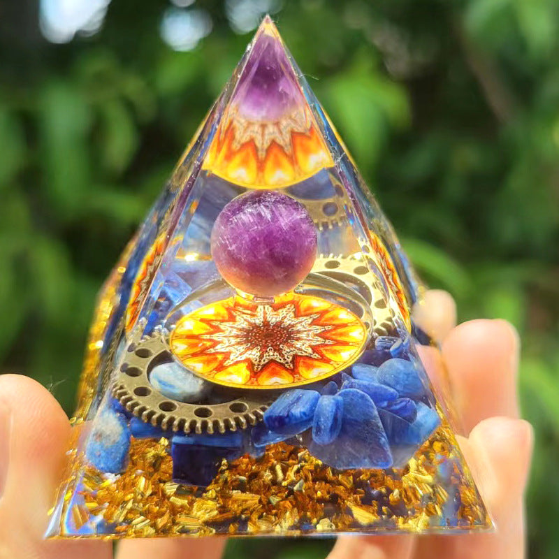 Crystal Ball Pyramid 5.6.10 cm Crystal Gravel Gel Drop Resin Home Handmade Ornament