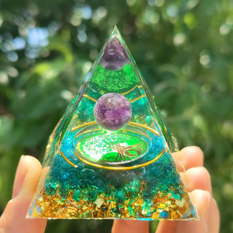 Crystal Ball Pyramid 5.6.10 cm Crystal Gravel Gel Drop Resin Home Handmade Ornament