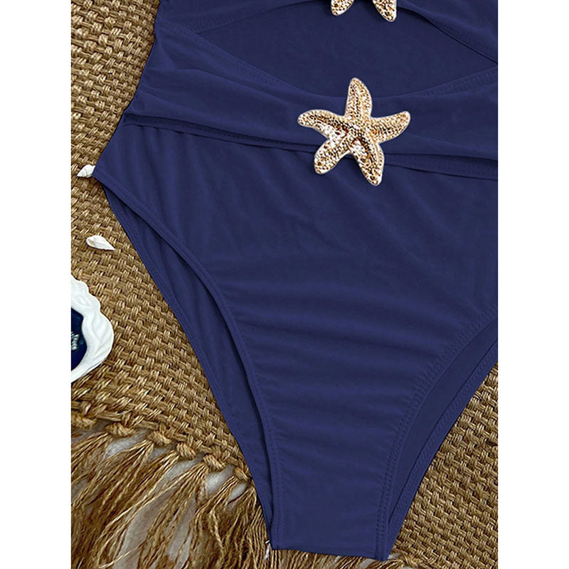 Solid color Strapless Sexy One-piece Women's swimsuit