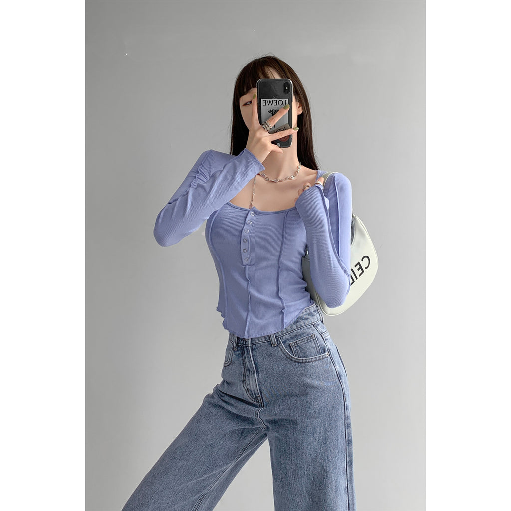 Single Breasted European American Style Stitching Jacket