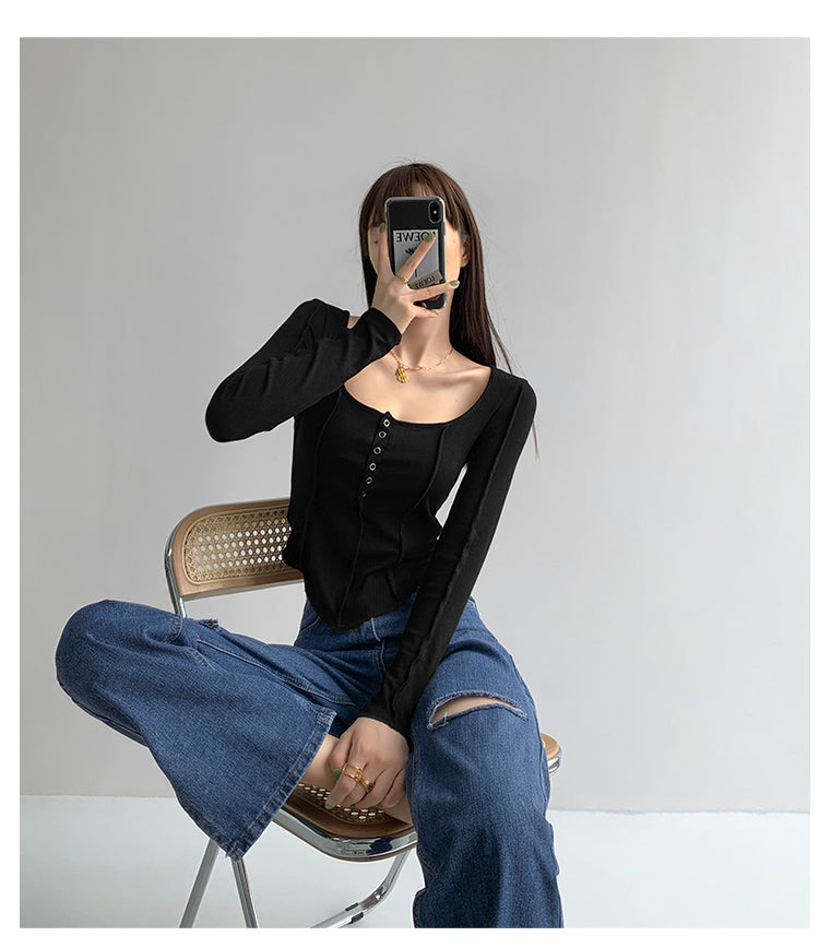Single Breasted European American Style Stitching Jacket