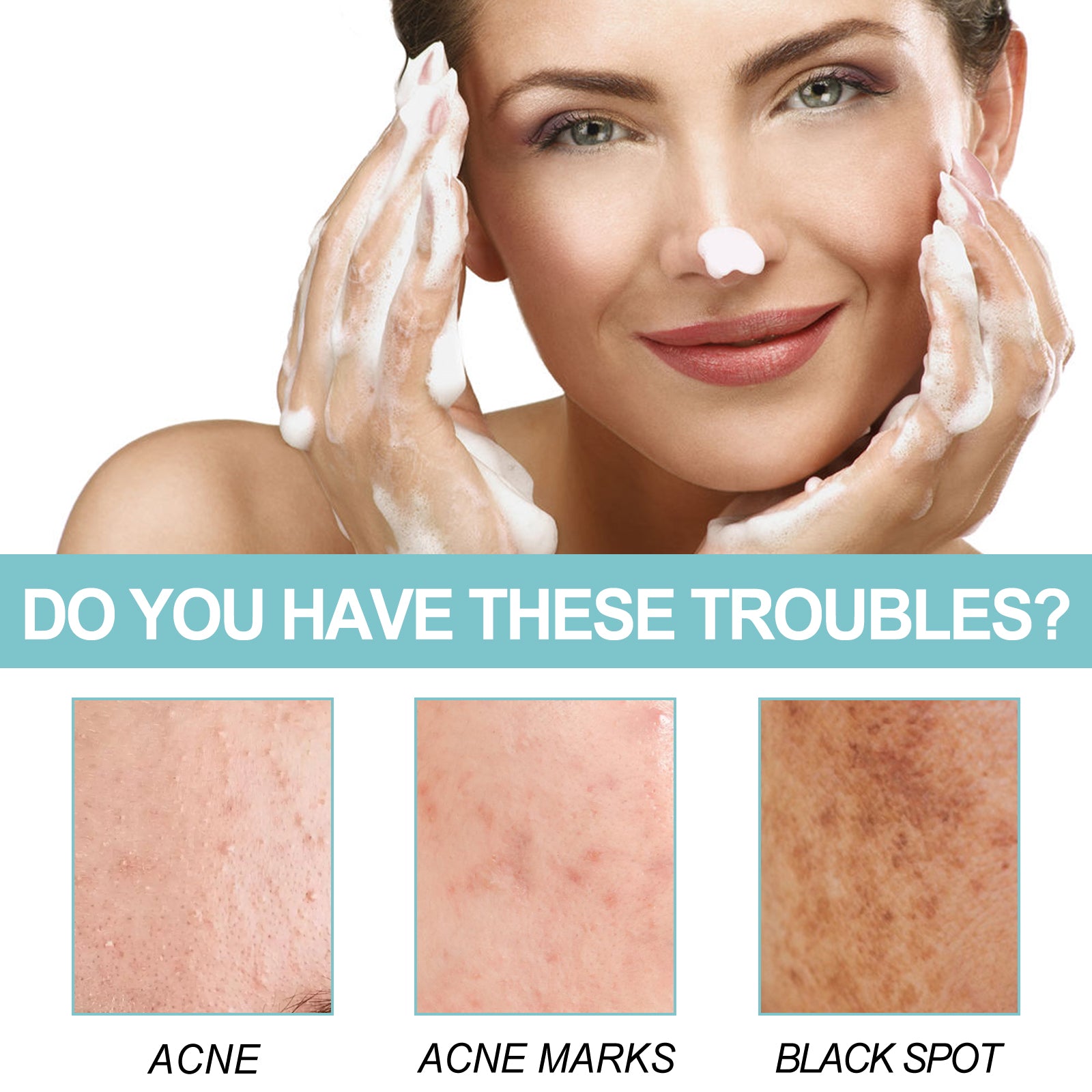 EELHOE Protein Repair Cleansing Soap Cleans Pores, Lighens Acne Dark Spots, Moisturizes Brightening Face Wash Soap
