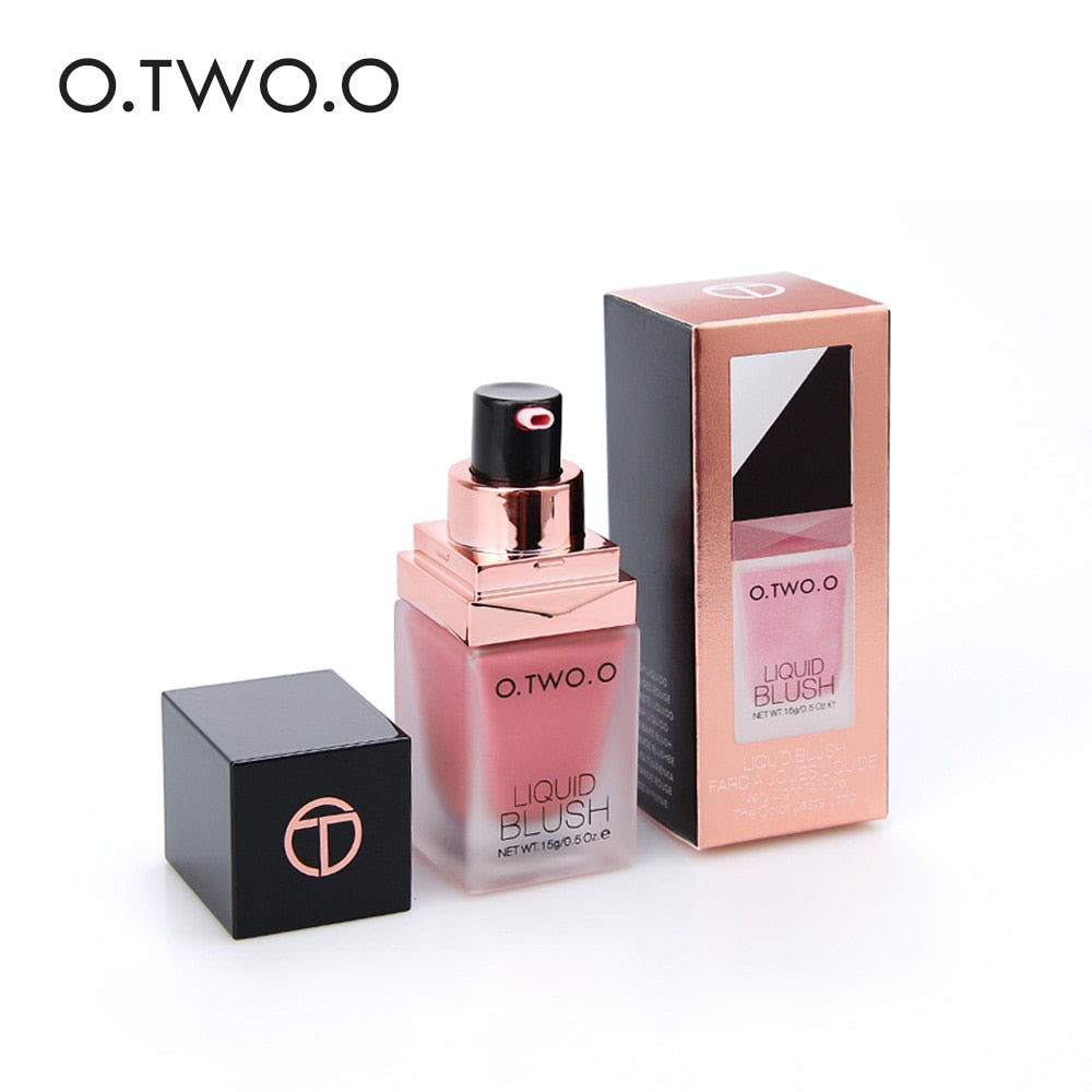 O.TWO.O Liquid Blush in sleek packaging, available in multiple shades