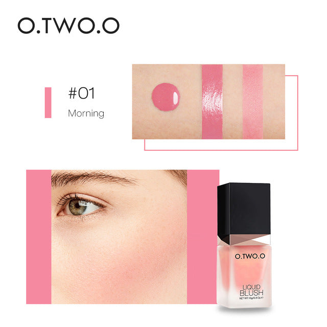 O.TWO.O Liquid Blush in sleek packaging, available in multiple shades
