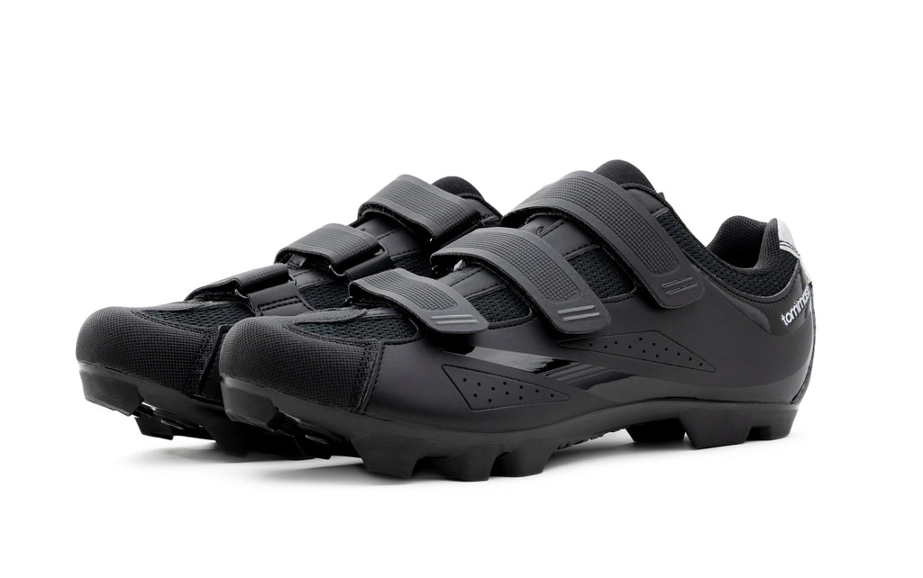 Tommaso Montagna 100 Men's Black Mountain Biking Shoes with Three Straps, Carbon Fiber Sole