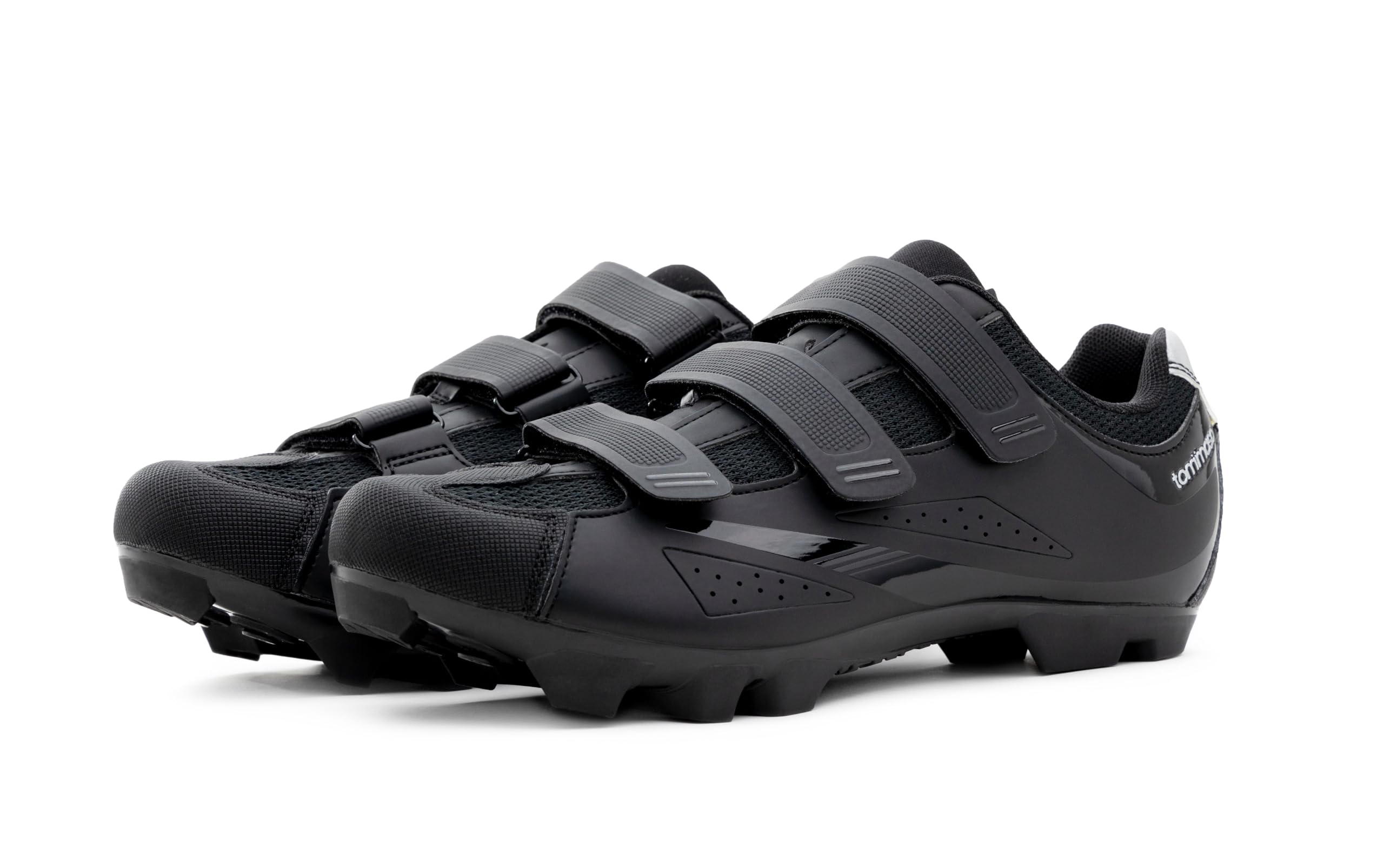 Tommaso Montagna 100 Men's Black Mountain Biking Shoes with Three Straps, Carbon Fiber Sole
