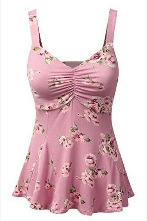 Printed Square Collar Ladies Blouse with Sling