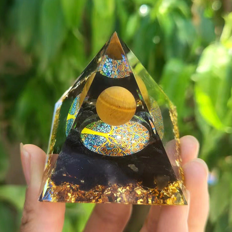 Crystal Ball Pyramid 5.6.10 cm Crystal Gravel Gel Drop Resin Home Handmade Ornament