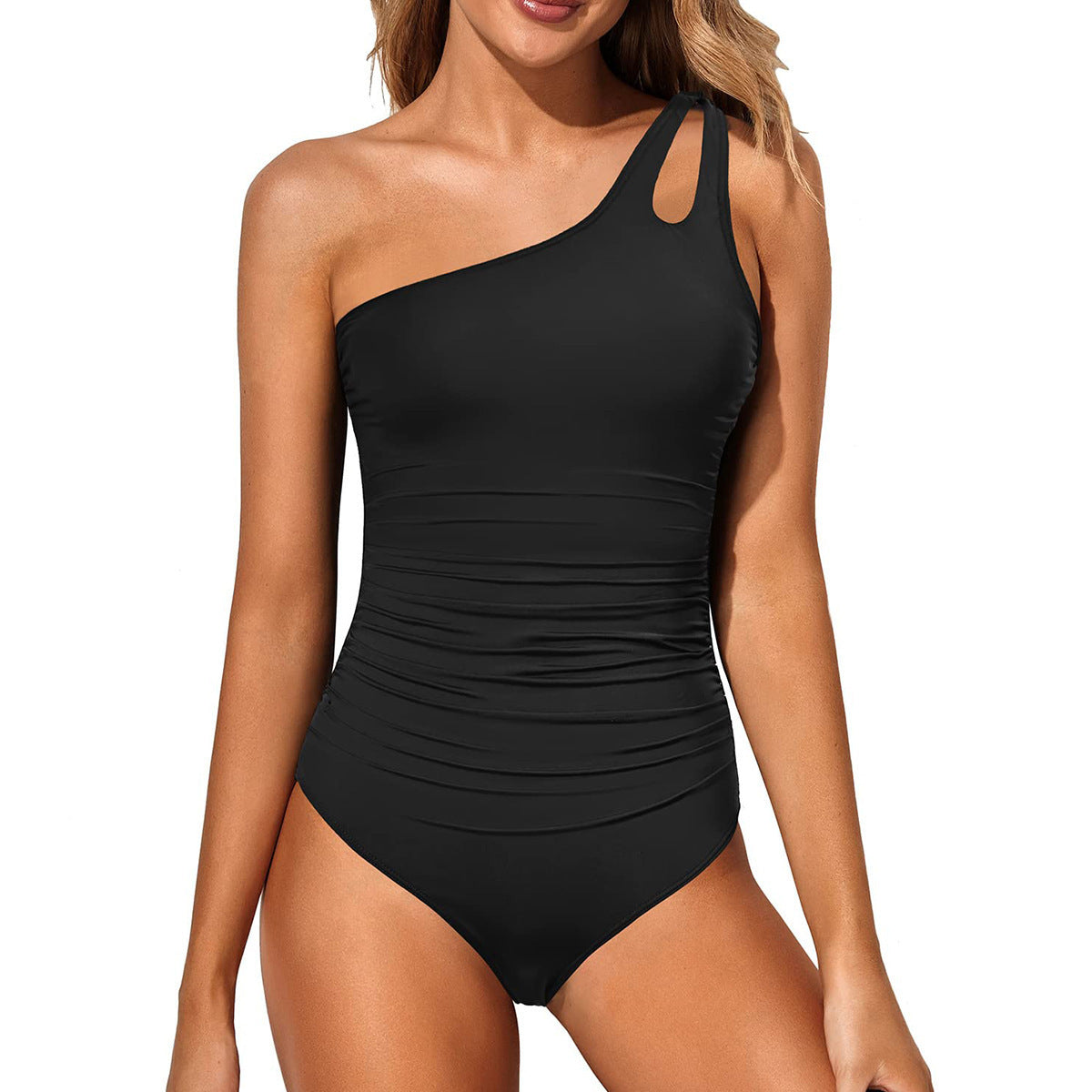 Women's Asymmetrical One-Shoulder One-Piece Swimsuit – Sizes S-2XL