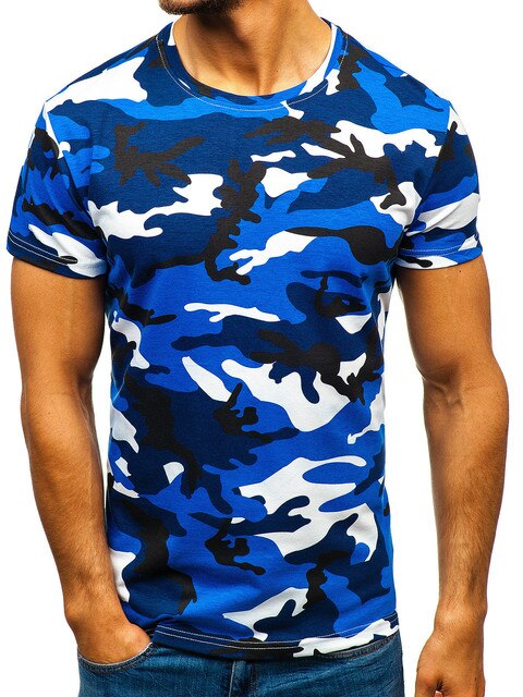 Camouflage Men's Bodybuilding T-Shirt in Polyester/Spandex