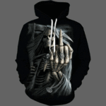 2019 Men's Hoodie with 3D Skull Print and Hood