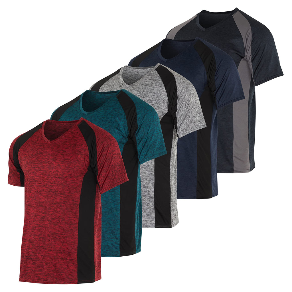 Real Essentials Men's Quick-Dry V-Neck Tees - 5 Pack