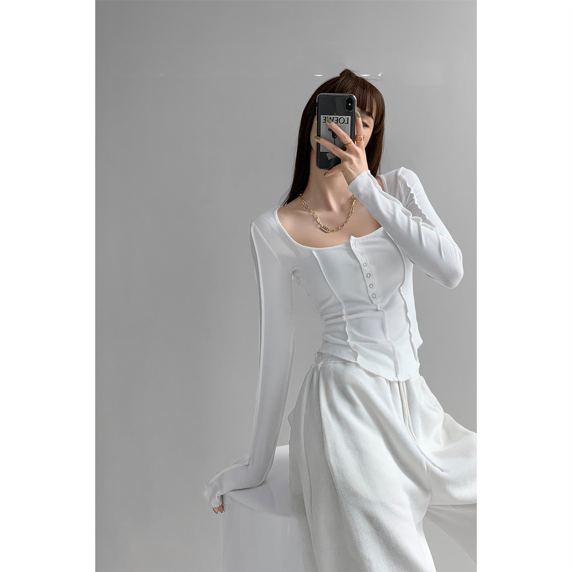 Single Breasted European American Style Stitching Jacket
