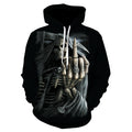 2019 Men's Hoodie with 3D Skull Print and Hood