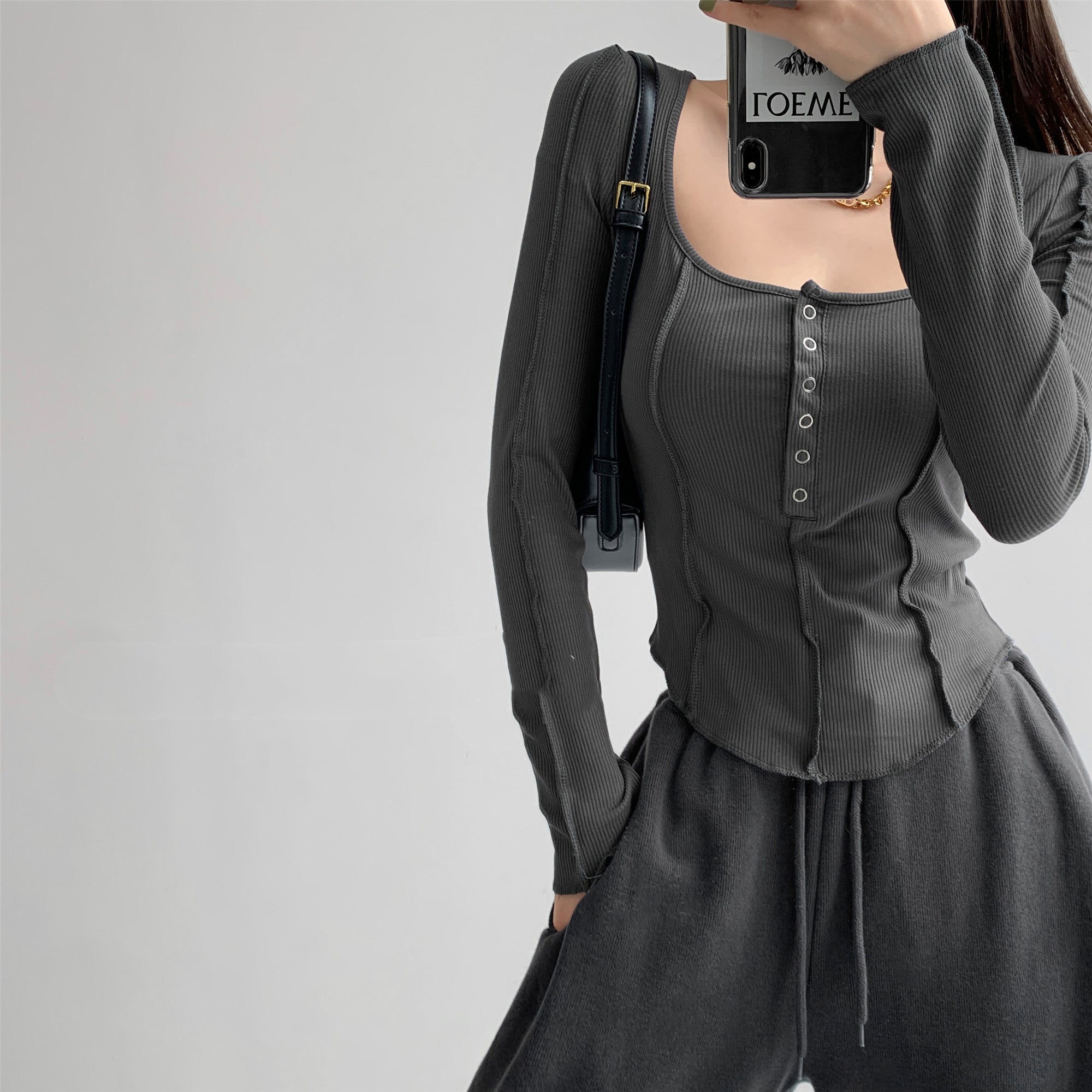 Single Breasted European American Style Stitching Jacket