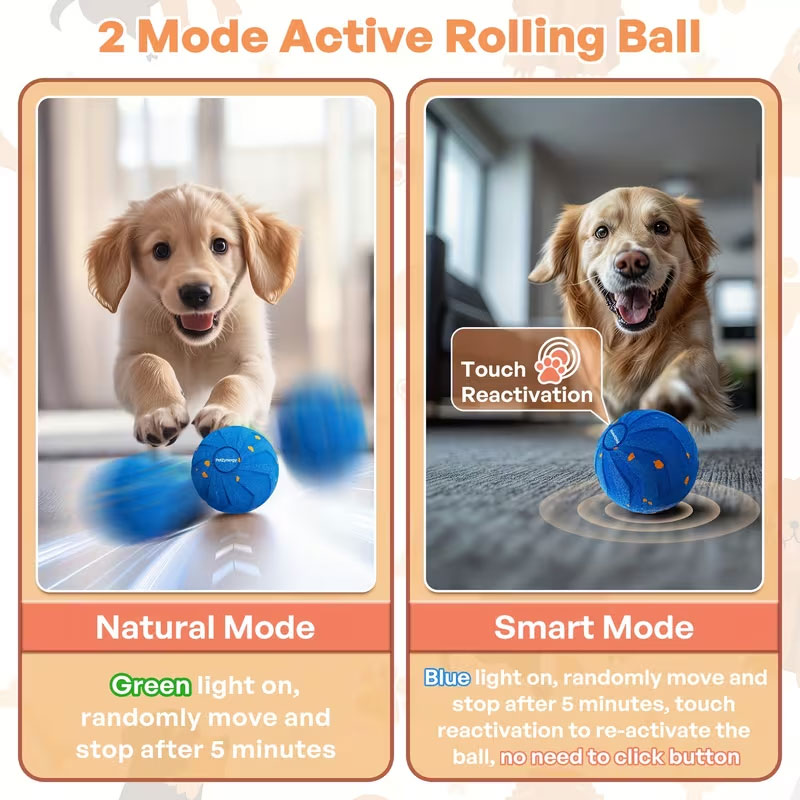 E-TPU Interactive Dog Toy Ball – Chew-Proof, Spinning & Bouncing Self-Play Ball for Active Pets