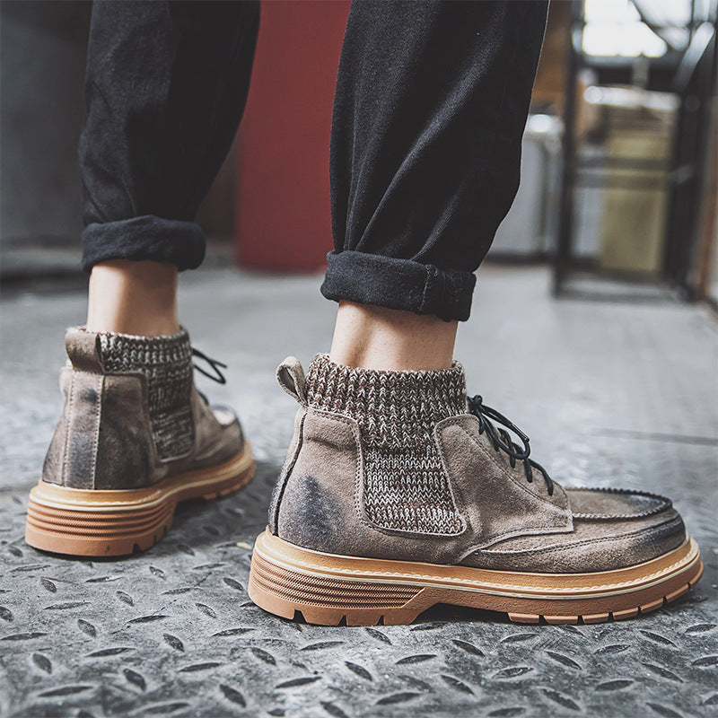 Men's High-Top Leather Martin Military Boots