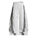 Starry Sky Three Bar Wide Leg Curved Knife Pants