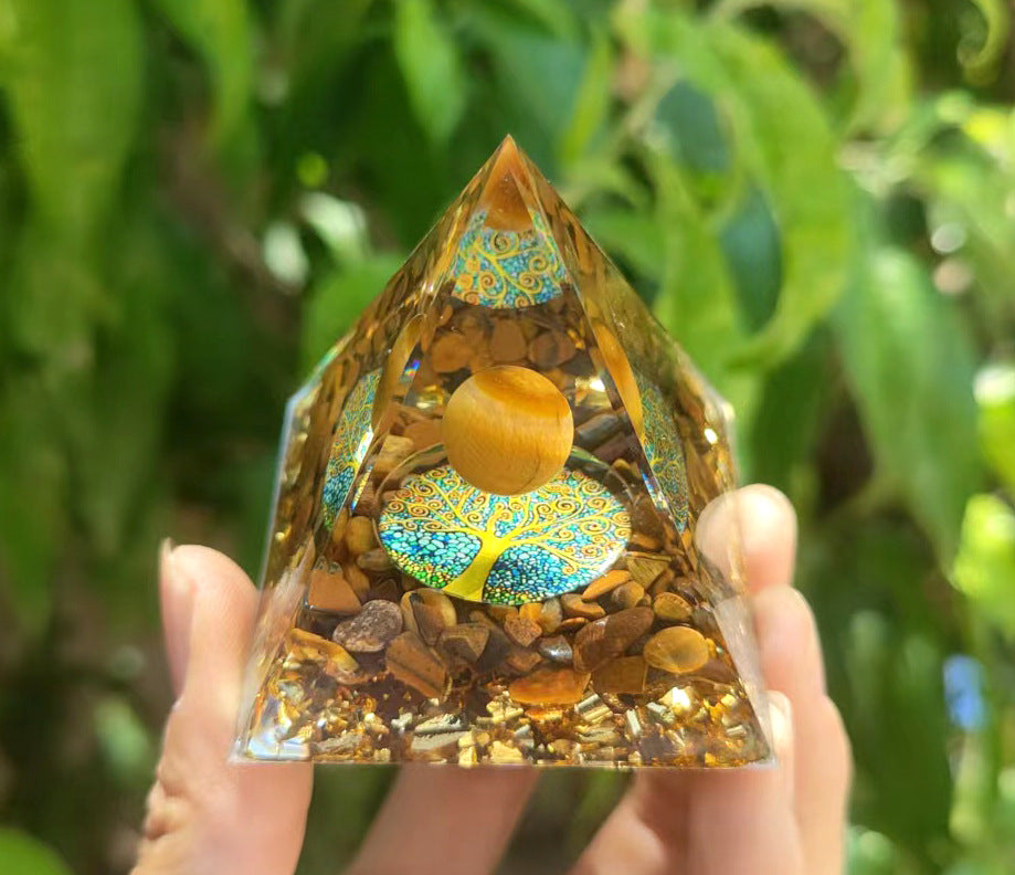 Crystal Ball Pyramid 5.6.10 cm Crystal Gravel Gel Drop Resin Home Handmade Ornament