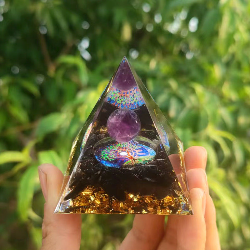 Crystal Ball Pyramid 5.6.10 cm Crystal Gravel Gel Drop Resin Home Handmade Ornament