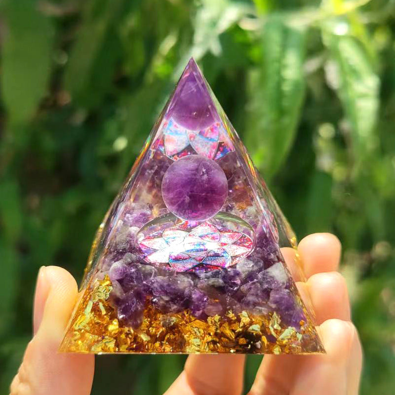 Crystal Ball Pyramid 5.6.10 cm Crystal Gravel Gel Drop Resin Home Handmade Ornament