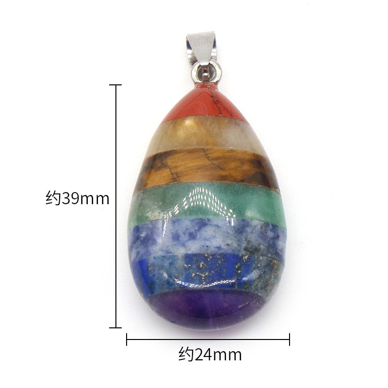 Colorful Crystal Stone Necklace Irregular Natural Crystal Agate Stone Pendant