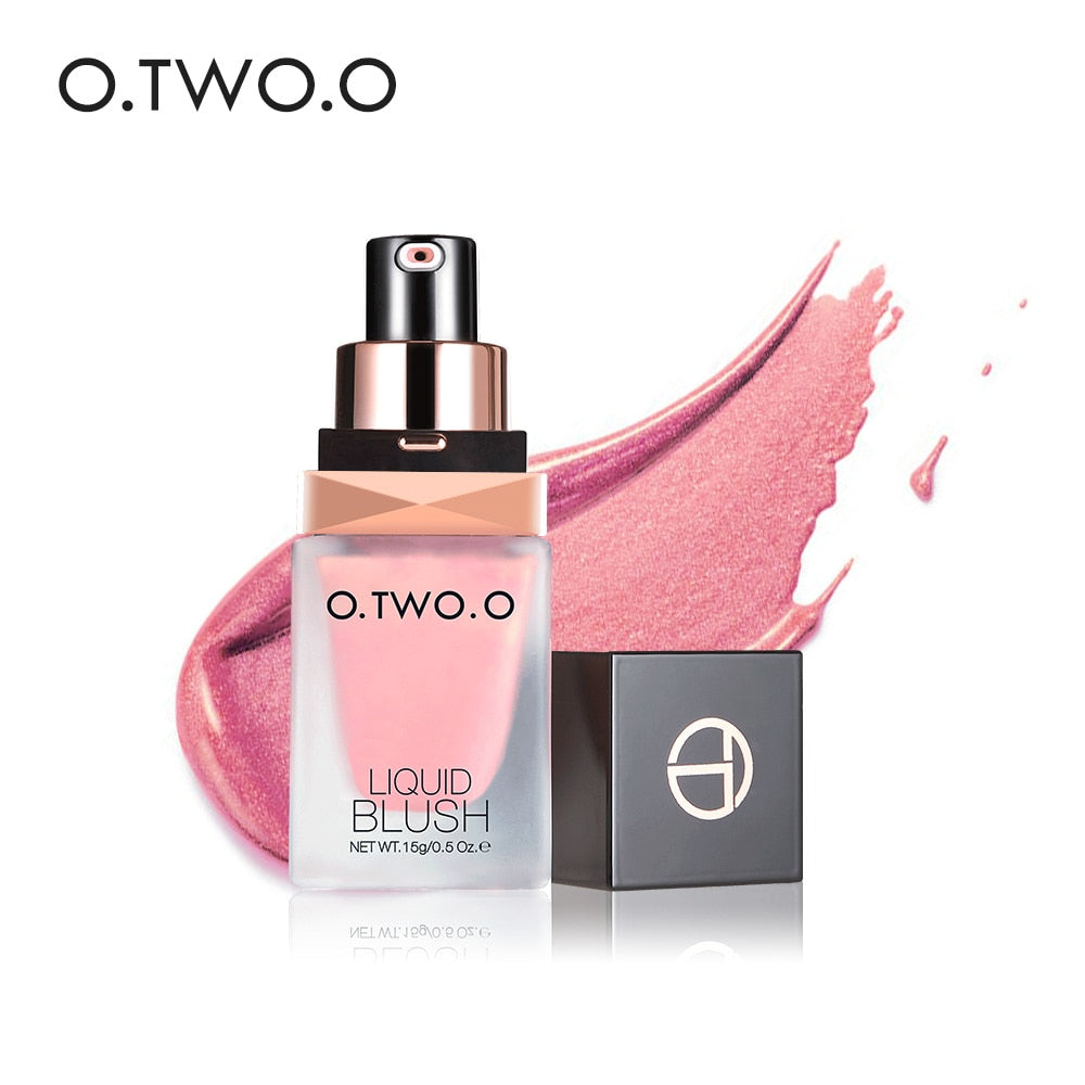 O.TWO.O Liquid Blush in sleek packaging, available in multiple shades