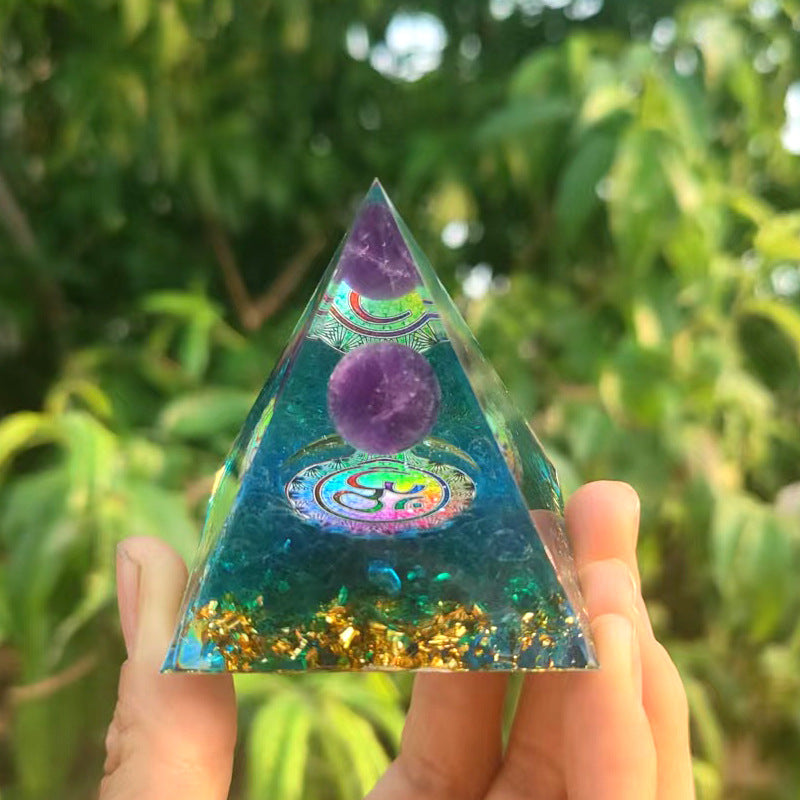 Crystal Ball Pyramid 5.6.10 cm Crystal Gravel Gel Drop Resin Home Handmade Ornament