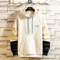 Men's Casual Hooded Pullover Sweater with Stitching
