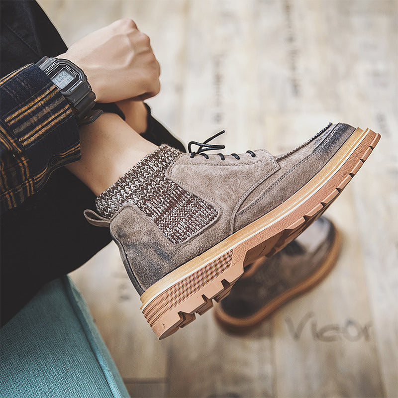 Men's High-Top Leather Martin Military Boots