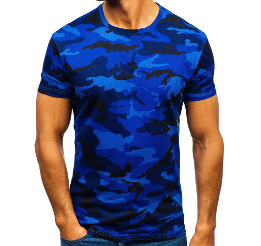 Camouflage Men's Bodybuilding T-Shirt in Polyester/Spandex