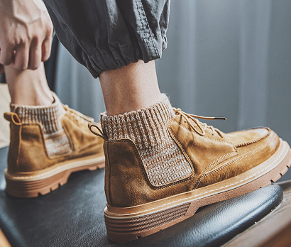 Men's High-Top Leather Martin Military Boots