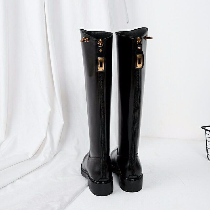 New Ladies Black Long Rider Boots