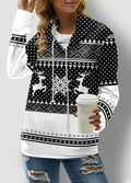 Checkered Long Sleeve Turtleneck Sweatshirt for Women